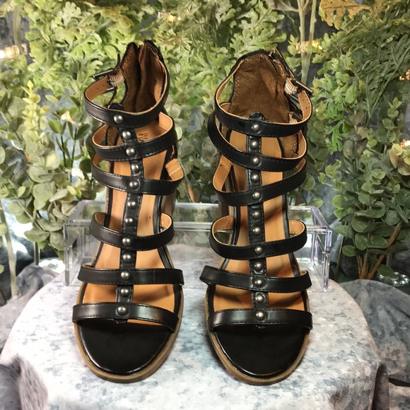 Mossimo Women’s 8.5 Black Banded Opened Up 3.25” Block Heel Zip-Up Sandals ☀️ - Picture 2 of 14